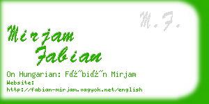 mirjam fabian business card